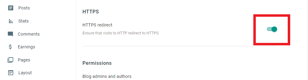 HTTPS Redirect Blogger Blog में HTTPS Enable