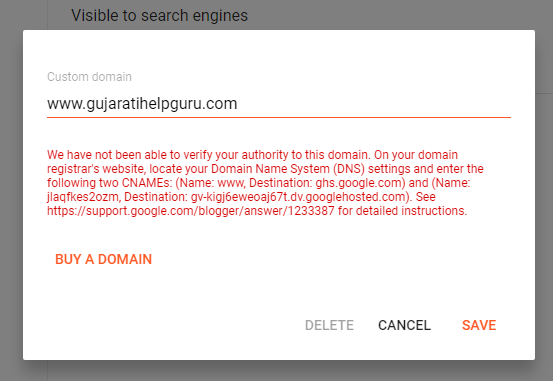 Custom Domain Name Add